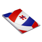 rood wit team kleuren meisjes volleybal notitieboek (Rechterzijde)