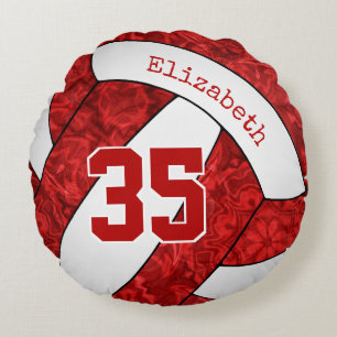 rood wit team kleuren meisjes volleybalkamer decor rond kussen
