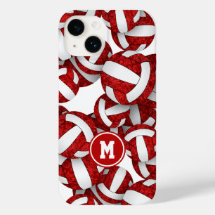 Rood wit team kleuren meisjesachtige volleyballen Case-Mate iPhone 14 hoesje