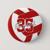 rood wit team sport volleybal speler ronde button 5,7 cm (Voorkant)