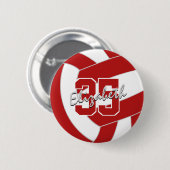 rood wit team sport volleybal speler ronde button 5,7 cm (Voorkant /achterkant)