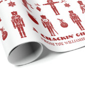 Rood & Wit Trendy Notenkraker Crackin' Gift Cadeaupapier (Rol Hoek)