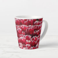 Rood wit Tulps Pattern Latte Mok
