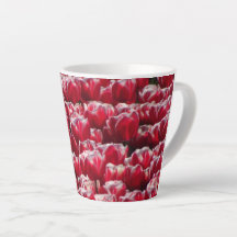 Rood wit Tulps Pattern Latte Mok