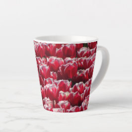 Rood wit Tulps Pattern Latte Mok