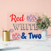 Rood Wit & Twee 2e Verjaardag Acryl Bord (Huwelijk)