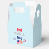 Rood, Wit & Twee 2e Verjaardag Favor Box Bedankdoosjes (Geopend)