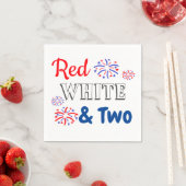 Rood Wit & Twee 2e verjaardag Servet (Insitu)