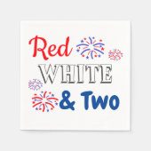 Rood Wit & Twee 2e verjaardag Servet (Voorkant)