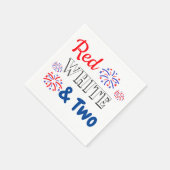 Rood Wit & Twee 2e verjaardag Servet (Hoek)