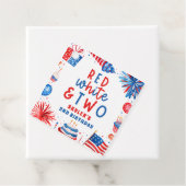 Rood, Wit & Twee 4 juli 2 Verjaardagsfeest Bedankjes Labels (In situ)