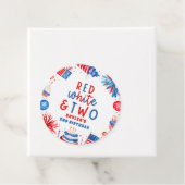 Rood, Wit & Twee 4 juli 2 Verjaardagsfeest Bedankjes Labels (In situ)