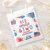 Rood, Wit & Twee 4 juli 2 Verjaardagsfeest Bedankzakje (Geknipt)