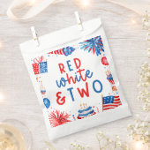Rood, Wit & Twee 4 juli 2 Verjaardagsfeest Bedankzakje (Geknipt)