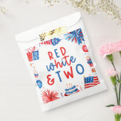 Rood, Wit & Twee 4 juli 2 Verjaardagsfeest Bedankzakje (Gezegeld)