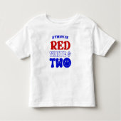 Rood Wit & Twee 4 juli 2 Verjaardagsfeest Kinder Shirts (Voorkant)