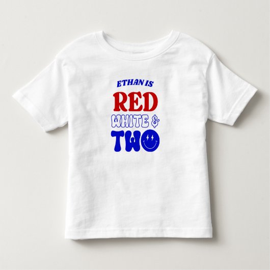 Rood Wit & Twee 4 juli 2 Verjaardagsfeest Kinder Shirts (Voorkant)