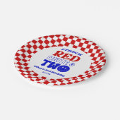 Rood Wit & Twee 4 juli 2 Verjaardagsfeest Papieren Bordje (Gekanteld)