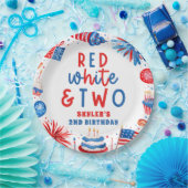Rood, Wit & Twee 4 juli 2 Verjaardagsfeest Papieren Bordje (Feest)