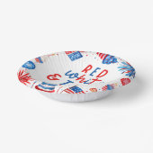 Rood, Wit & Twee 4 juli 2 Verjaardagsfeest Papieren Kommen (Gebogen)