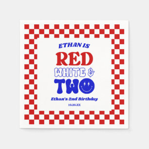 Rood Wit & Twee 4 juli 2 Verjaardagsfeest Servet