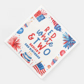 Rood Wit & Twee 4 juli 2 Verjaardagsfeest Servet (Hoek)