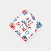 Rood, Wit & Twee 4 juli 2 Verjaardagsfeest Servet (Hoek)