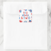 Rood, Wit & Twee 4 juli 2 Verjaardagsfeest Vierkante Sticker (Tas)
