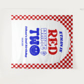 Rood Wit & Twee 4 juli 2 Verjaardagsfeest Wandkleed (Voorkant (horizontaal))