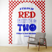 Rood Wit & Twee 4 juli 2 Verjaardagsfeest Wandkleed (In situ)