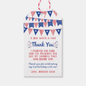 Rood, Wit & Twee! 4 juli 2e verjaardagsfeestje Cadeaulabel (Voorkant)
