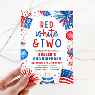 Rood, Wit & Twee 4 juli 2e verjaardagsfeestje Kaart
