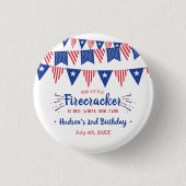 Rood, Wit & Twee! 4 juli 2e verjaardagsfeestje Ronde Button 3,2 Cm (Voorkant)