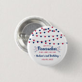 Rood, Wit & Twee! 4 juli 2e verjaardagsfeestje Ronde Button 3,2 Cm (Voorkant /achterkant)