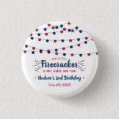Rood, Wit & Twee! 4 juli 2e verjaardagsfeestje Ronde Button 3,2 Cm (Voorkant)