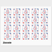 Rood, Wit & Twee 4 juli 2e verjaardagsfeestje Vierkante Sticker (Vel)