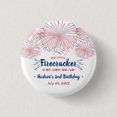 Rood, Wit & Twee! 4 juli 2e verpartijfeest Ronde Button 3,2 Cm (Voorkant)