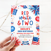 Rood, Wit & Twee 4th Juli 2nd Verjaardagsfeest