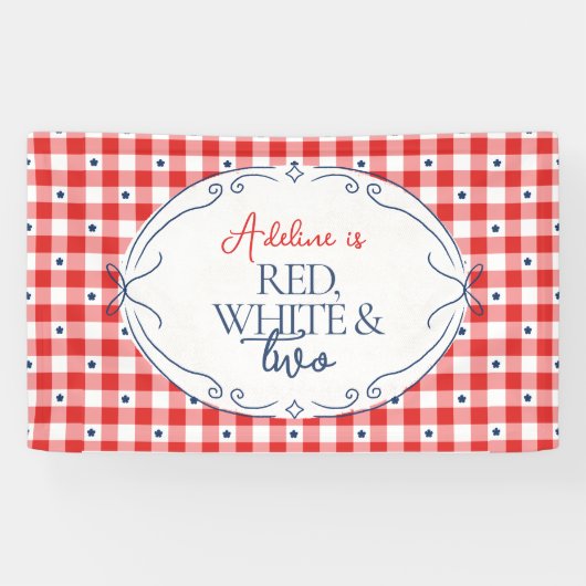 Rood Wit & Tweede Verjaardagsfeestje Spandoek (Horizontaal)