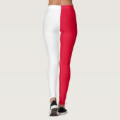 Rood wit tweekleurig splitsen half ontwerp leggings (Achterkant)