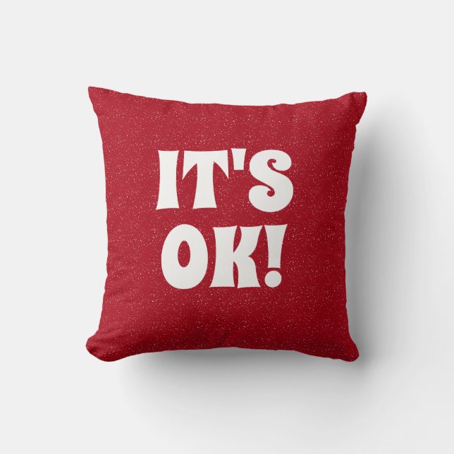 Rood wit typografie cool grappig schattig retro ve kussen (Voorkant)