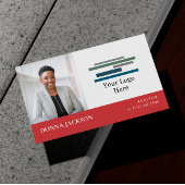 Rood wit uw foto en Logo Professional Visitekaartje