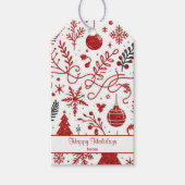 Rood Wit Vakantie Cadeau Label Cadeaulabel (Voorkant)