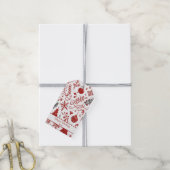 Rood Wit Vakantie Cadeau Label Cadeaulabel (Met Touw)
