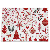 Rood Wit Vakantie Gift Bag Groot Cadeauzakje (Voorkant)