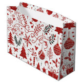 Rood Wit Vakantie Gift Bag Groot Cadeauzakje (Achterkant Gekanteld)