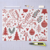 Rood wit vakantieweefsel papier (Craft)