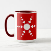 Rood Wit Valentijn Hart Sneeuwvlok Mokken (Links)