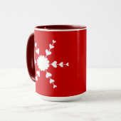 Rood Wit Valentijn Hart Sneeuwvlok Mokken (Voorkant links)