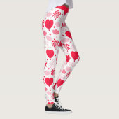 Rood & wit Valentijns boomvorm hartenpatroon Leggings (Rechts)